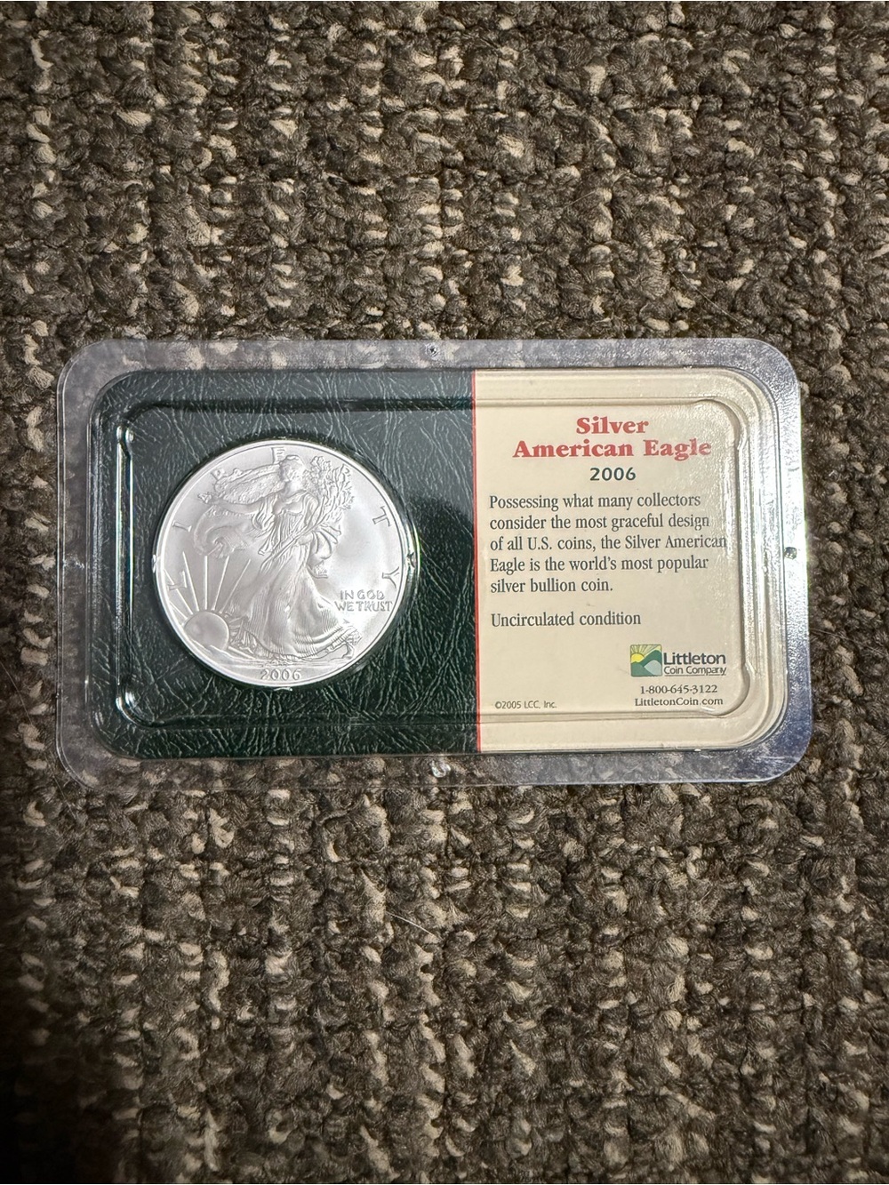 Littleton Coin Company 2006 Uncirculated Silver American Eagle Coin